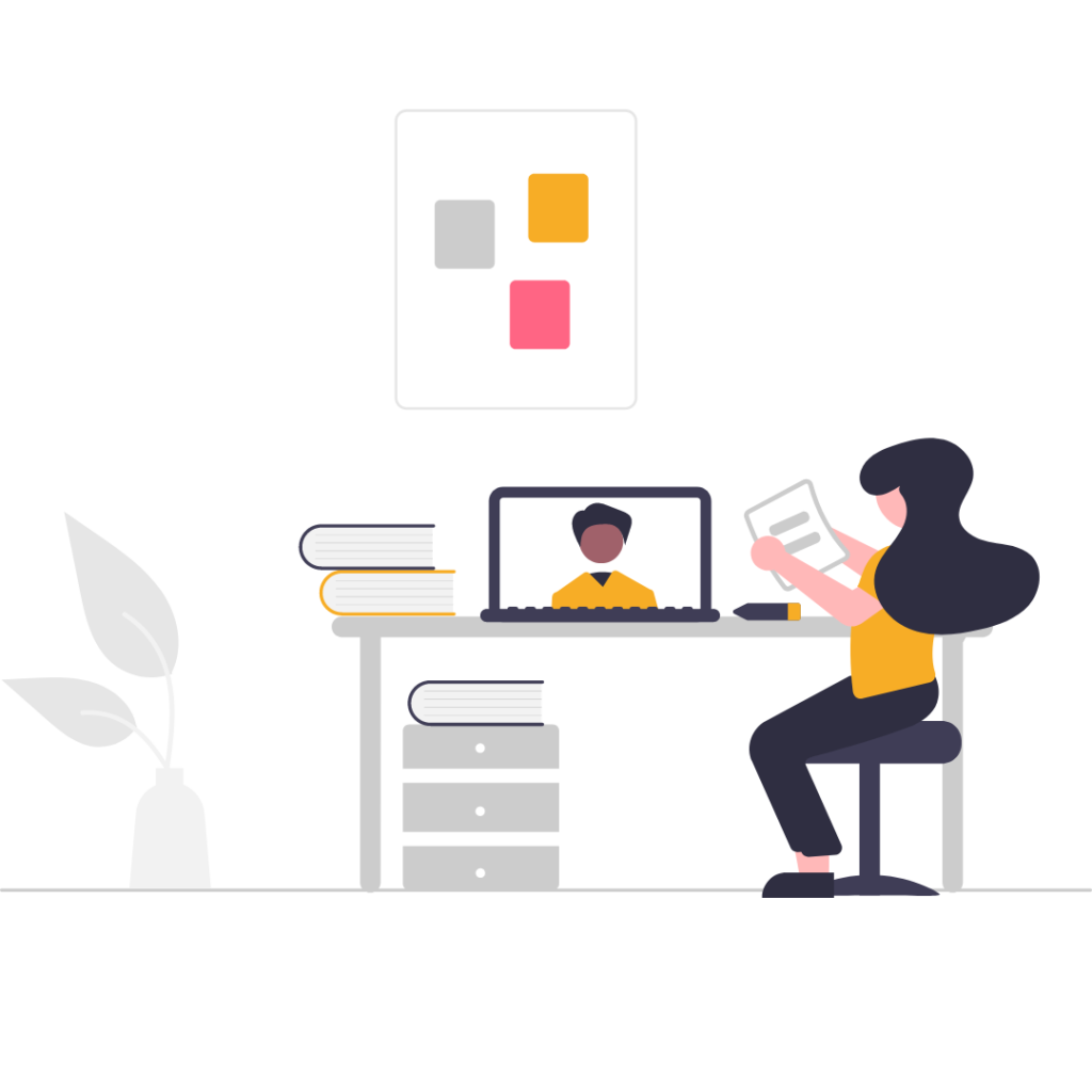 Girl on webinar